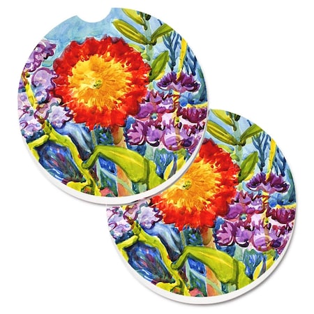 Carolines Treasures Flower Sunflower Set of 2 Cup Holder Car Coaster 6075CARC